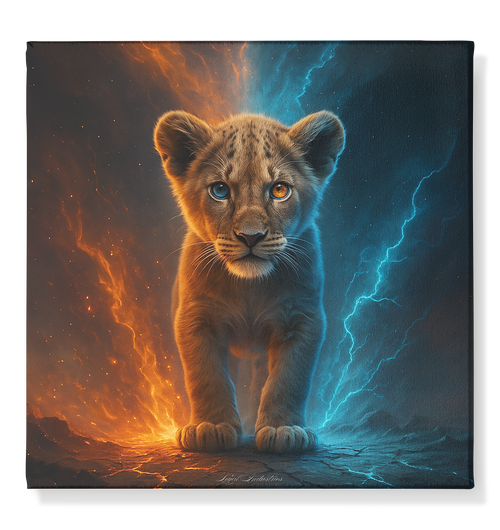 Junger Mut - Zwei Elemente - Leinwand 50x50cm