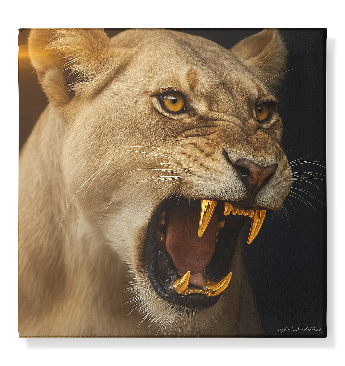 Savannenlöwin - Goldene Wächterin - Leinwand 50x50cm
