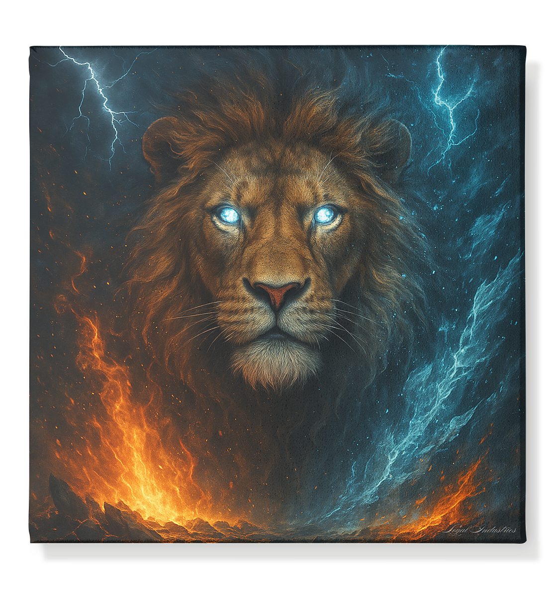 Polarflamme - Feuer & Eis Löwe - Leinwand 50x50cm